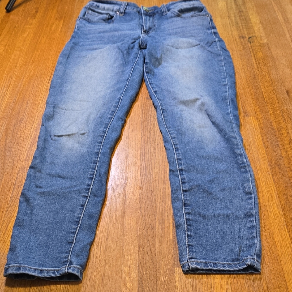 Fire & Rain Denim Women 7/28 Blue Skinny‎ White Wash Stretchy Ankle Jeans
